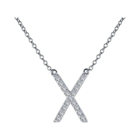 Lafonn Classic Sterling Silver Platinum Plated Simulated Diamond Necklaces 0.42 (0.42 CTTW)