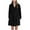 YPR1-Black, variant on Women's Fleece Robes Cozy Hooded Long Sleeve Winter Bathrobe Fluffy Soft Kimono Robes Fuzzy Pockets Knee Length Loungewear