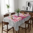 thumbnail image 6 of Grey Pink Christmas Table Cloth Waterproof Tablecloths, Xmas Tree Snowflake Winter Tablecloth Dining Table Cover for Kitchen Party Tabletop Outdoor, Rectangle Tablecloth 60x102 Inch, 6 of 9
