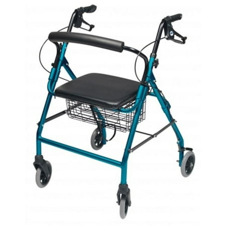 Lumex Walkabout Wide Four Wheel Rollator, 18.5 Inches, Aqua