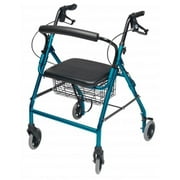 Lumex Walkabout Wide Rollator with Seat - Wide 15.5" Seat with 350 lb. Weight Capacity - Aqua, RJ4318AQ