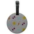thumbnail image 1 of Sun Surf Ocean Beach Ice Cream Pattern Round Leather Luggage Card Suitcase Carry-On ID Tag, 1 of 8