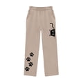thumbnail image 5 of Lmueinov Girls Print Sweatpants with Pockets Soft Warm Fleece Lined Elastic Waist Straight Leg Pants for Kids Girls Fall Casual Workout Trousers, 5 of 5