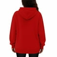 thumbnail image 4 of Womens Hoodies Pullover Comfy Hooded Oversized Long Sweatshirts Ladies Casual Fall Sweaters Tops with Pockets Red XL, 4 of 4