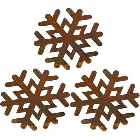 3/Set Rusty Tin Snowflakes