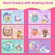 thumbnail image 2 of Gomas de borrar con forma de unicornio y rosquilla de San Valentín con tarjetas, paquete de 30 para niños, 2 of 5