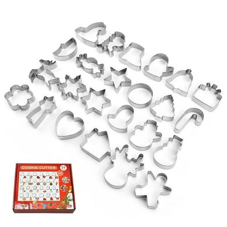 

24pcs Kitchen Cooking Tools Baking Mould Food Fondant 3D Christmas Candy Biscuit Mold Cake Mold Cookie Cutter