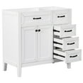 thumbnail image 2 of 36 Inch Bathroom Vanity Base Only, Single Bathroom Vanity Base with Two Door Cabinet and Three Drawer, Bathroom Vanity Cabinet Without Sink, Solid Wood Frame (White), 2 of 9