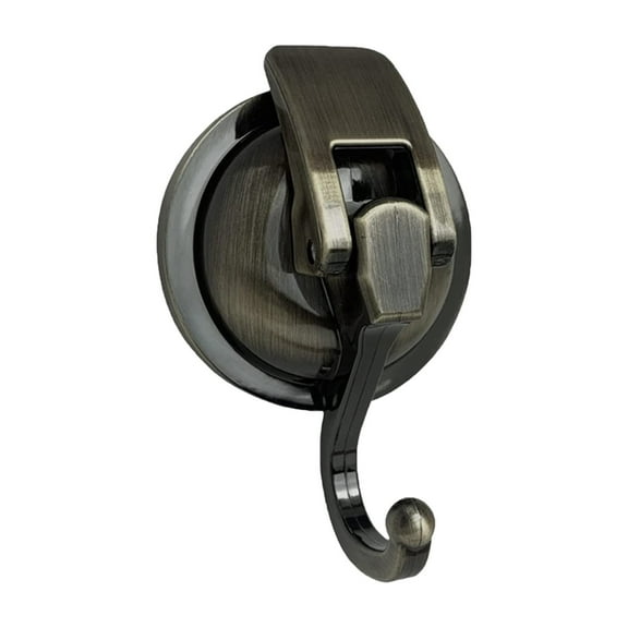 Strong, No-Drill Suction Cup Hooks in Antique Bronze， Flower Garland Hook Electroplated and Polished Finish with Powerful Suction for Use on Glass in Kitchens Bathrooms and Lavatories.