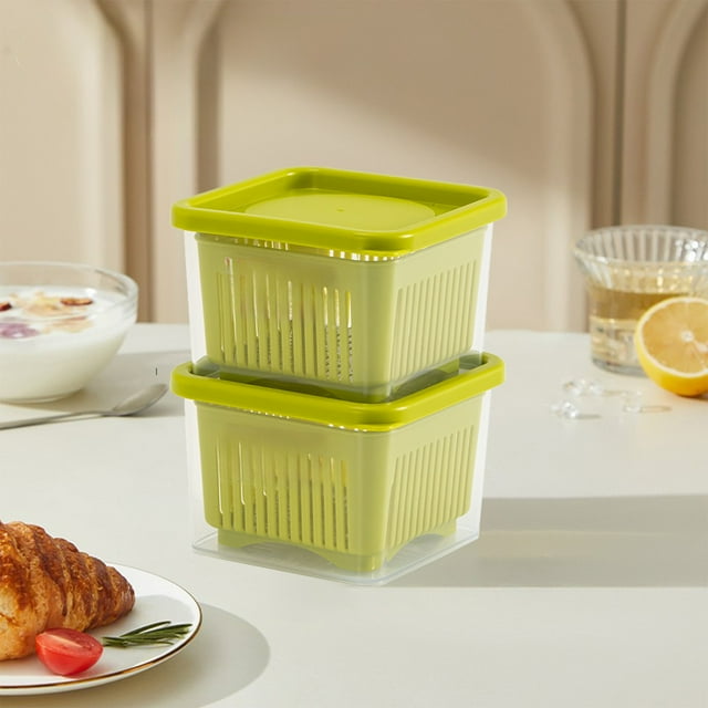 Organizadores de armario y almacenamiento Caja de almacenamiento de condimentos de cocina Refrigerador Caja de conservación de ingredientes frescos pequeños Caja de preparación con tapa Caja de conser