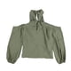 thumbnail image 1 of bar III Blusa con hombros descubiertos y abertura para mujer, verde, pequeña, 1 of 2
