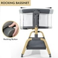 thumbnail image 4 of Angelbliss 3-in-1 Baby Bassinet, Bedside Sleeper & Rocking Bassinet for Newborns, 6-Level Adjustable Height, Portable Folding Crib with Wheels & Comfy Mattress, 4 of 8