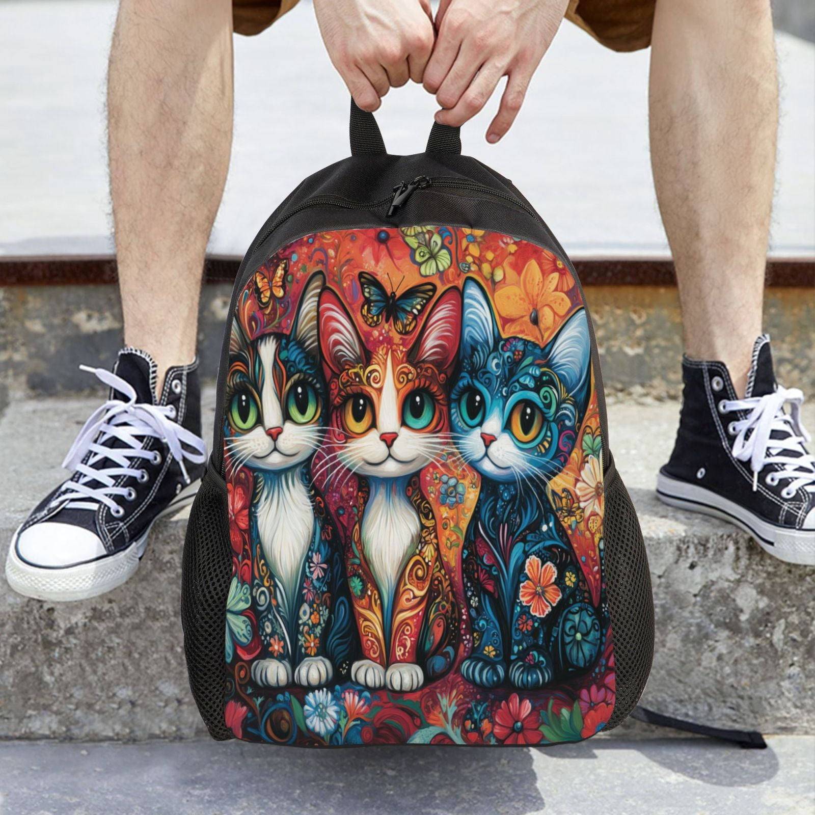 Cat Backpack Double Shoulder Backpack Durable, Spacious, Ergonomic Design for Travel, Work & Outdoor Use