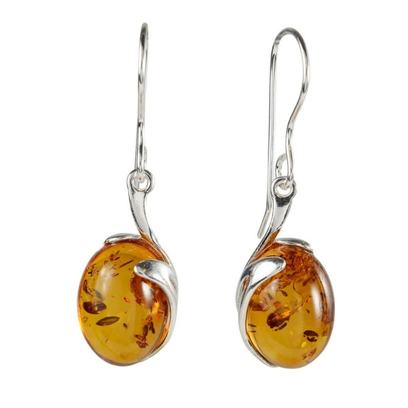 Sterling Silver and Baltic Honey Amber Earrings "Lauren"