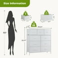 thumbnail image 3 of CONCETTA 9-Drawer Fabric Dresser, TV Cabinet Sideboard, Storage Organizer Cabinet for Living Room, Bedroom, Office, White, 3 of 5