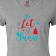 thumbnail image 4 of Inktastic Let It Snow, Snowflakes, Trees, Christmas, Xmas Women's T-Shirt, 4 of 5