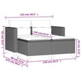 thumbnail image 2 of vidaXL Patio Sofa 2-Seater with Stools Black Poly Rattan, 2 of 8
