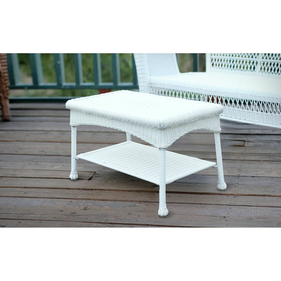 White Wicker Patio Furniture Coffee Table
