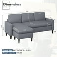 thumbnail image 6 of Walsunny 73.6" Convertible Sectional Reversible Sofa Couch, Sleeper Sectional L-Shaped Couch 3-Seat Sofa with Reversible Chaise for Small Space,Dark Gray, 6 of 9