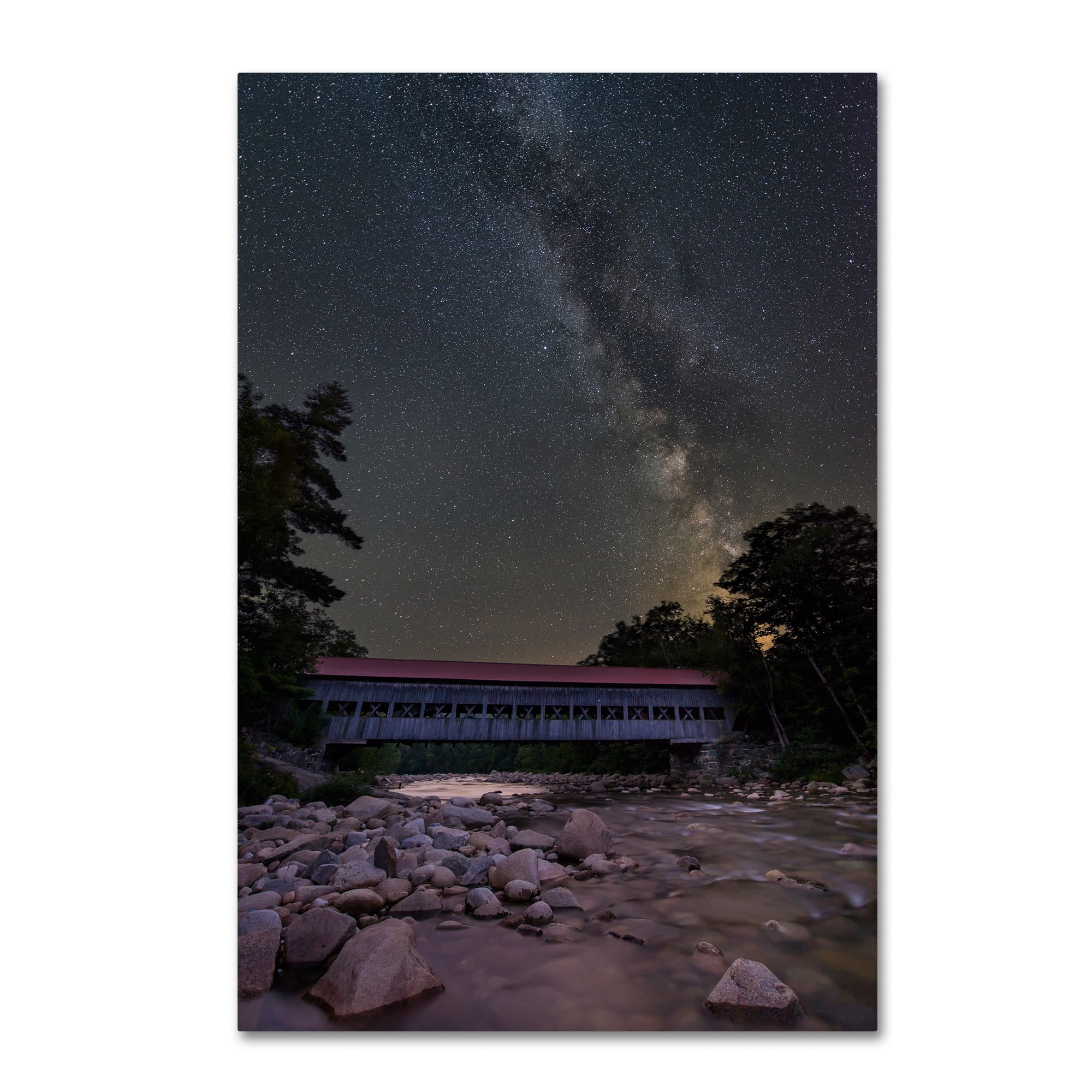 Trademark Fine Art "Swift River Night" Canvas Art by Michael Blanchette Photography
