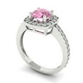 thumbnail image 2 of Solitaire with Accents Engagement Ring for Women - 1.335ct Simulated Pink Diamond in 18K White Gold Promise Ring, 2 of 6