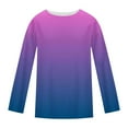 thumbnail image 5 of SROBPTY Longues Chandails à Manches pour Femmes, T-Shirt à Manches Longues à Col Rond avec Imprimé Automnal pour Femmes, Violet, G, 5 of 5