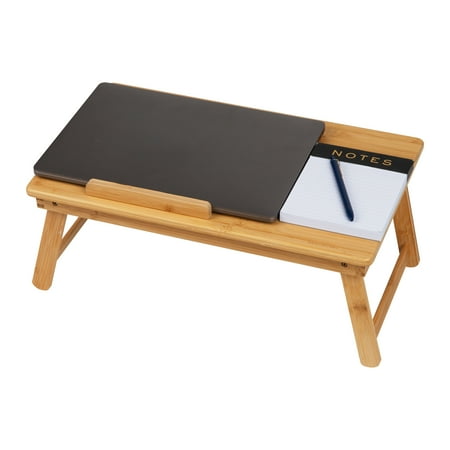Mind Reader - Lap Desk Laptop Stand, Bed Tray, Dorm Room, Folding Legs, Rayon From Bamboo, 21.25"L x 13.19"W x 8.25"H - Brown
