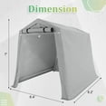 thumbnail image 6 of Homall 6X8 ft Storage Tent Outdoor Portable Shelter Shed for Motorcycle, Waterproof and UV Resistant, Anti-Snow Carport with Rolled up Zipper Doors and Vents,Gray, 6 of 8