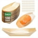 thumbnail image 1 of Juego de 100 Platos Desechables de Madera, Platos de , Bandejas de Comida, Platos de Postre Desechables y Barquitos de Comida Desechables., 1 of 5