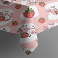 thumbnail image 3 of Pink Cow Strawberry Pattern Rectangle Tablecloth 60"x84",Waterproof Polyester Rectangle Table Cloth, Wipeable Spillproof Polyester Tablecloth for Dining, Camping, Indoor and Outdoor, 3 of 5