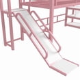 thumbnail image 6 of Bellemave Twin Size Loft Bed with Slide and Stairs, Metal House Bed with Storage Shelves, Playhouse Beds Frame with Large Space Underneath for Kids Teens（Pink), 6 of 8