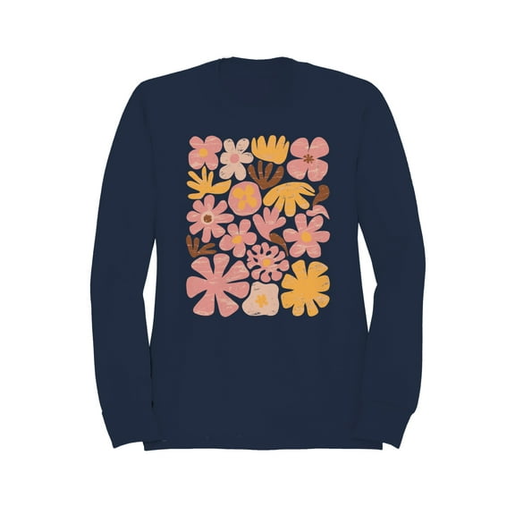 Retro Floral Art Print Women's Sweatshirt