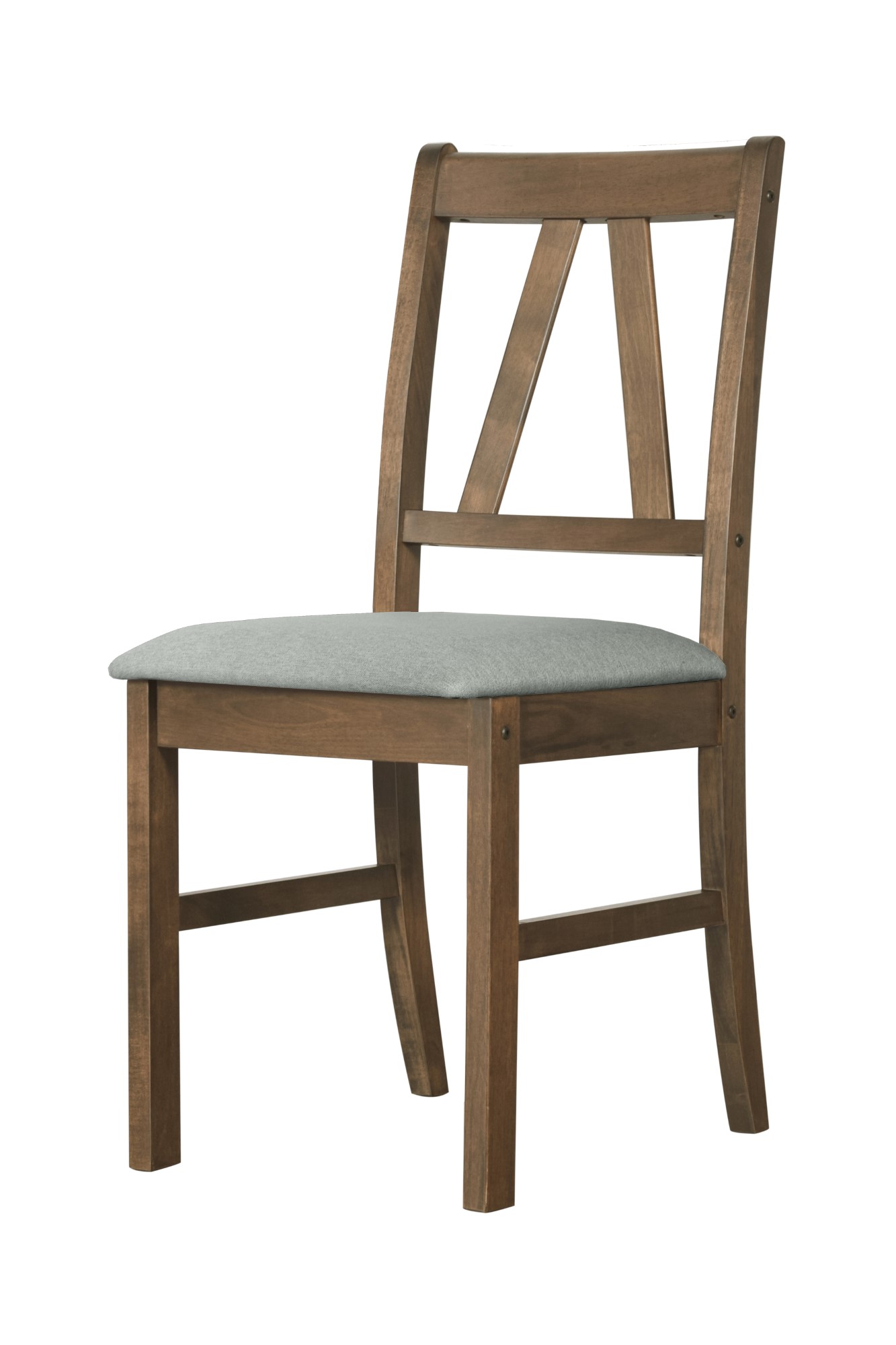Home Design Cordova Dining Chair Set of 4, Brown/Gray, Wood Frame with Cushioned Seat, Transitional Style