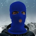 thumbnail image 3 of 1PC Hat Blue Acrylic 3 Hole Winter Knitted Hat Outdoor Sports Full Head Cover Ski Hat Warm Knit Hat for Adult, 3 of 3