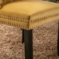 thumbnail image 3 of UHOMEPRO Dining Room Chairs Set of 2, Tufted Velvet Upholstered Dining Chair with Nailhead Trim and Solid Wood Legs, Accent Side Chair for Bedroom, Living Room, Golden, 3 of 9