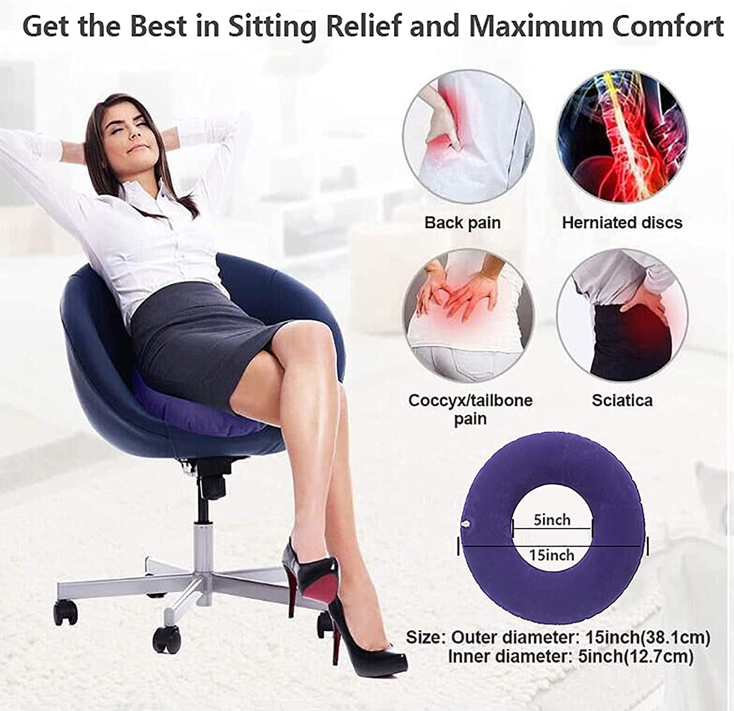 Donut Pillow for Tailbone Pain Relief Cushion for Sitting for Postpartum  Pregnancy, Butt Seat Cushion, Back, Coccyx, Sciatica - AliExpress