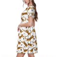 thumbnail image 2 of Balery Leopard Print Vestidos sueltos de manga corta para mujer, vestidos de verano 2025, vestidos casuales de corte A con vuelo., 2 of 6