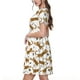 thumbnail image 2 of Balery Leopard Print Vestidos sueltos de manga corta para mujer, vestidos de verano 2025, vestidos casuales de corte A con vuelo., 2 of 6