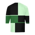 thumbnail image 6 of Men's St. Patrick's Day Irish Henley Shirt 3/4 Sleeve Color Block Clover Top, 6 of 7