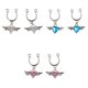 thumbnail image 1 of 3 Pares De Clip Vintage En No Pierce Sin Pierce De Pezón Falso Rhinstone Heart Barbell Cuelgan Piezas, 1 of 9