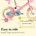 thumbnail image 5 of RULLY 12 Inch Girls Bike with Basket Bike Streamers Toddler Cycle Bikes, Pink, 5 of 6