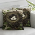 thumbnail image 2 of COMIO  Retro Bird's Nest Eggs Decorative Pillow Covers Home Decor Nice Gift Indoor Outdoor Square Pillowcase, Retro Birds Nest 2Pcs White, 2 of 6