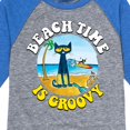 thumbnail image 3 of Pete The Cat - Beach Time Is Groovy - Toddler And Youth Raglan Graphic T-Shirt, 3 of 7
