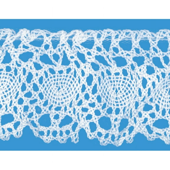 White 1 1/2 Inch Ruffled Cluny Lace Edge