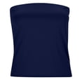 thumbnail image 3 of LUOGENLI Women Strapless Bandeau Top Stretchy Slim‑Fit Tube‑Top Basic Sleeveless Inner Layering & Outer Wear Tops Blue L, 3 of 3