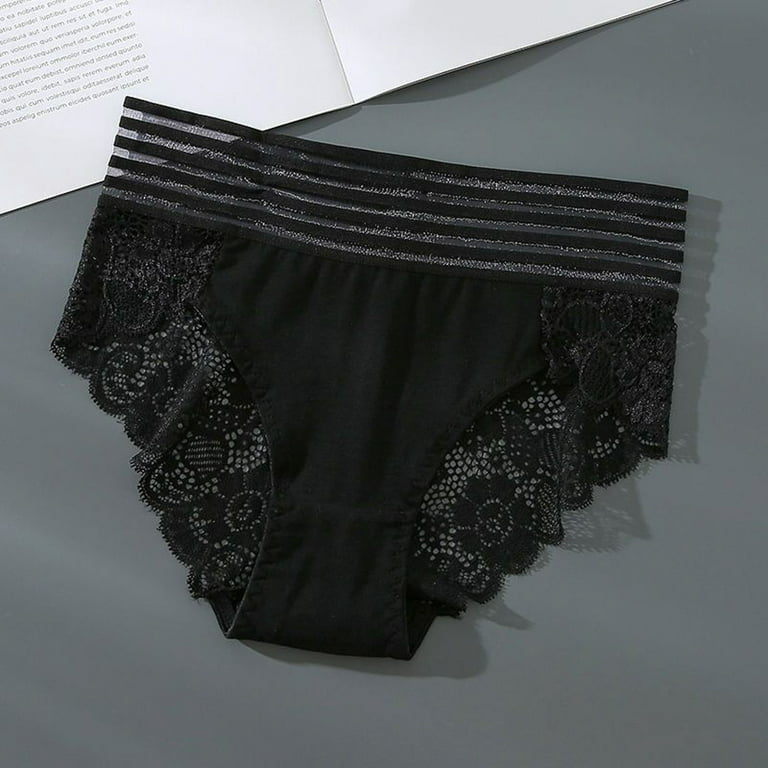 PMUYBHF Women Plus Size Underwear 4X-5X Women'S Lace Hollow Underwear Back  Waist Lace Mid High Waist Hollow Breathable Widened Belt Belly Briefs