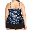 thumbnail image 3 of Midsumdr Plus Size Swimsuit for Women Fashionable and Sexy Backless High Waisted Conservative Tankini Swimsuit Temperament Boho Printed Oversized Bathing Suit with Boyshorts, 3 of 3