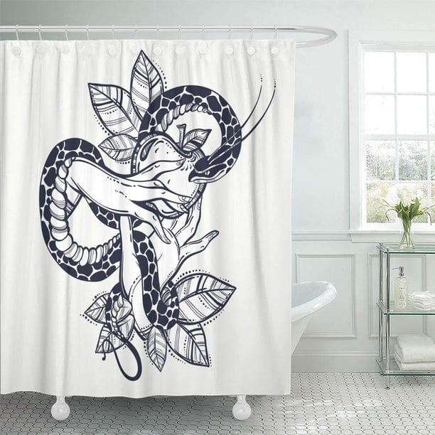 Pknmt Eve S Hands With Forbidden Fruit And Snake Tattoo Of Biblical Story Eve Vintage Waterproof Bathroom Shower Curtains Set 66x72 Inch Walmart Com Walmart Com