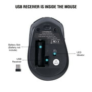 Cimetech Wireless Mouse, 2.4G Ergonomic Optical Mouse, Slim Silent Mouse with USB Receiver and 3 Adjustable DPI Cordless Computer Mouse for Laptop, Desktop, MacBook ,PC and Home Office-Dark Green