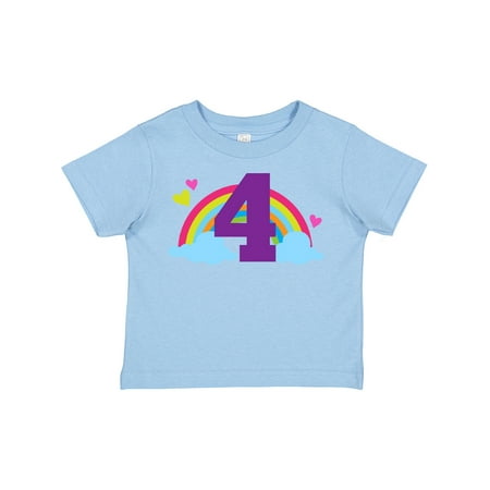 

Inktastic 4th Birthday Rainbow Gift Toddler Toddler Girl T-Shirt
